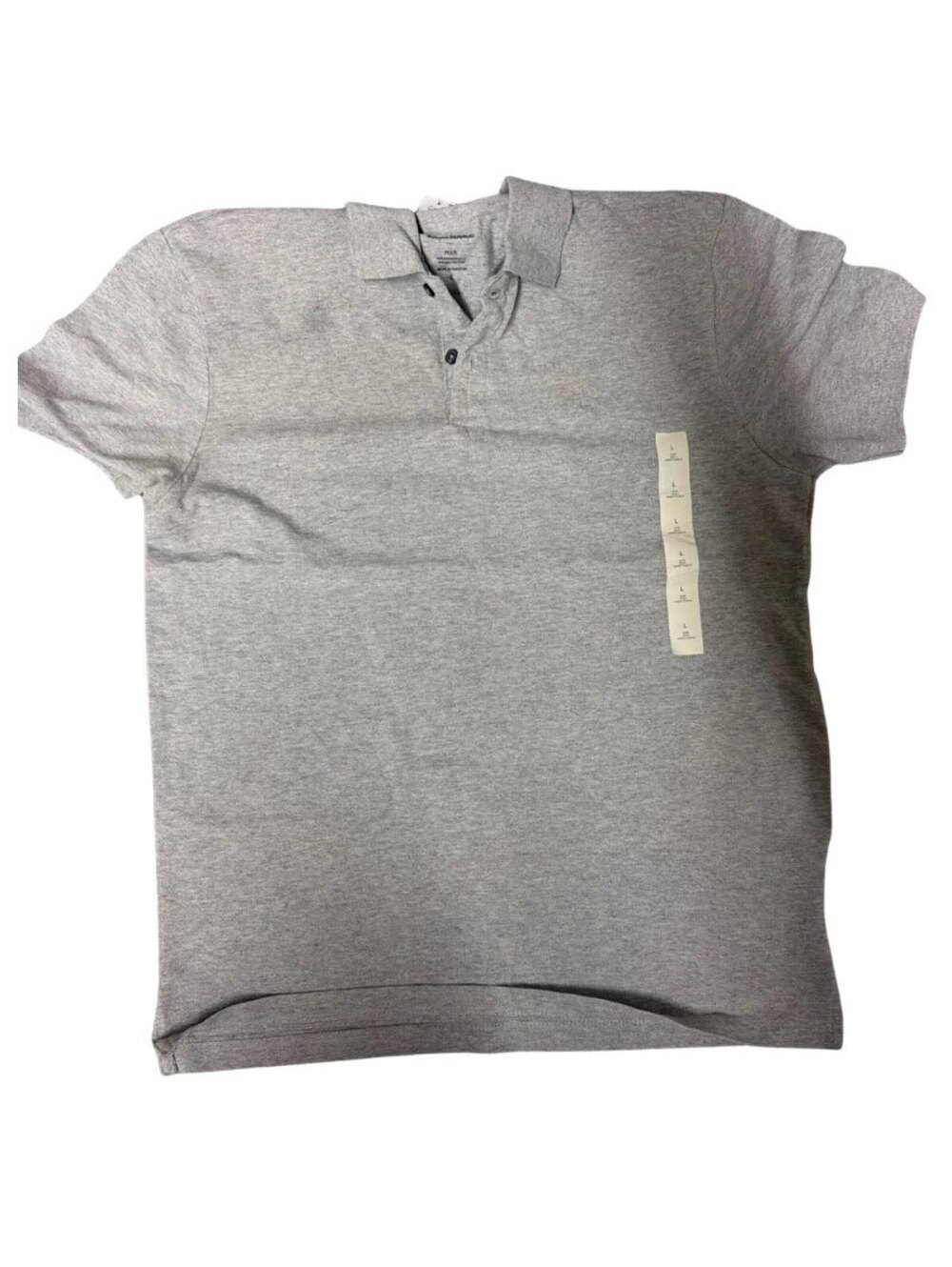 Banana Republic Mens Slim Fit Pique Polo Shirt Large Charcoal Heather Gray